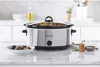 7 Quart Oval Manual Slow Cooker – Stainless Steel - Curated Catalog L1