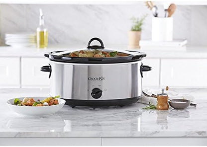 7 Quart Oval Manual Slow Cooker – Stainless Steel - Curated Catalog E7