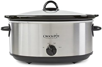 7 Quart Oval Manual Slow Cooker – Stainless Steel - Curated Catalog E7