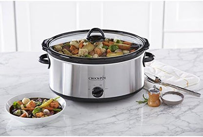 7 Quart Oval Manual Slow Cooker – Stainless Steel - Curated Catalog L1