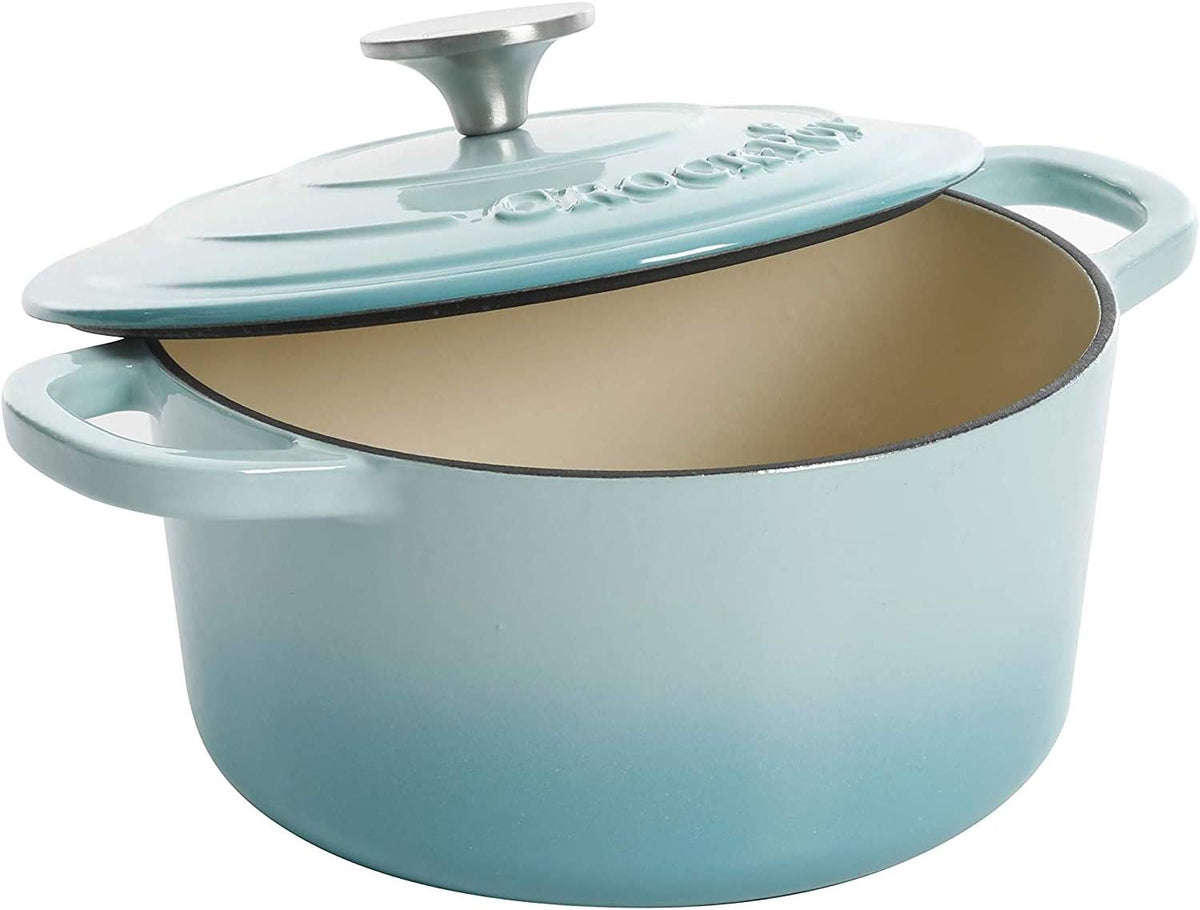 3 Quart Enameled Cast Iron Dutch Oven – Aqua - Curated Catalog N3
