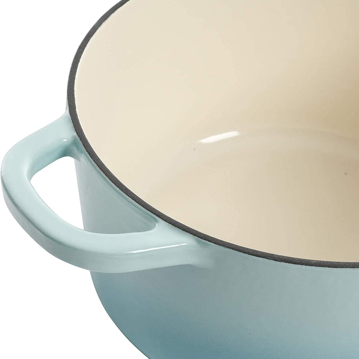 3 Quart Enameled Cast Iron Dutch Oven – Aqua - Curated Catalog N3