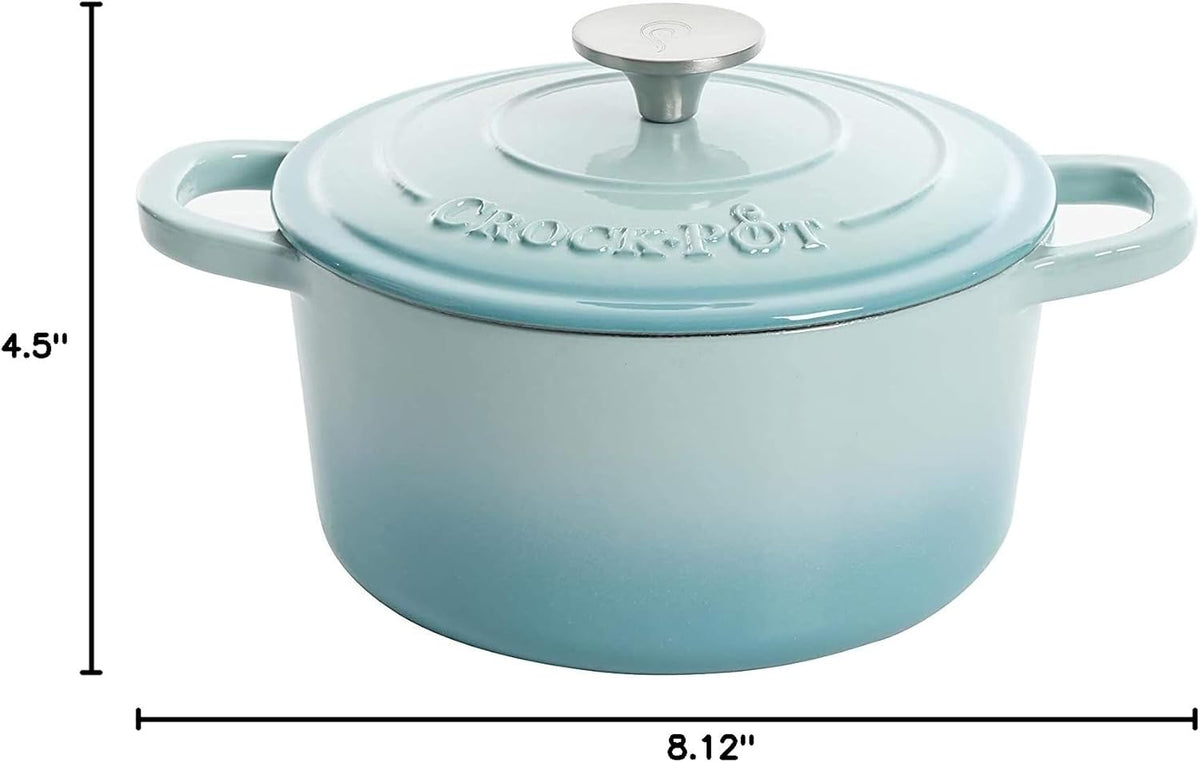 3 Quart Enameled Cast Iron Dutch Oven – Aqua - Curated Catalog N3
