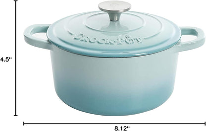 3 Quart Enameled Cast Iron Dutch Oven – Aqua - Curated Catalog N3